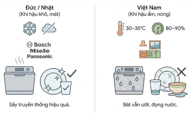 khí hậu khô ráo hơn