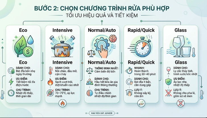 Chọn chương trình rửa phù hợp