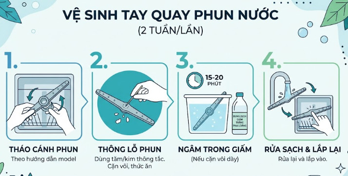 Tháo cánh phun theo hướng dẫn của từng model