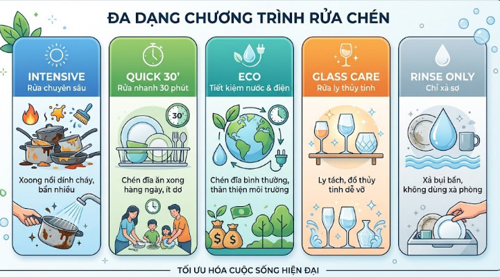Đa dạng chương trình rửa