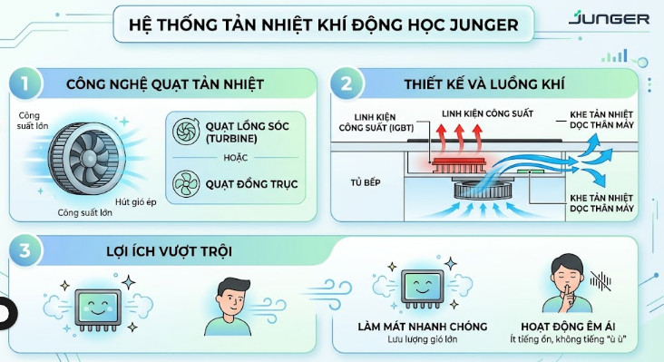 Junger trang bị hệ thống quạt tản nhiệt lồng sóc