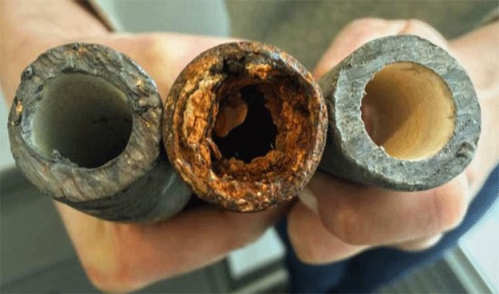 nước phèn Tắc nghẽn, ăn mòn đường ống
