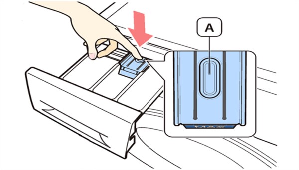 Vệ sinh ngăn đựng bột giặt và nước xả vải