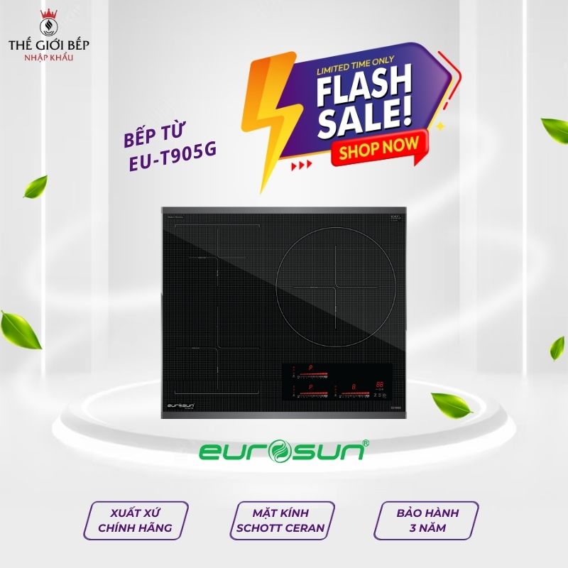 Bếp từ ba vùng nấu Eurosun EU-T905G