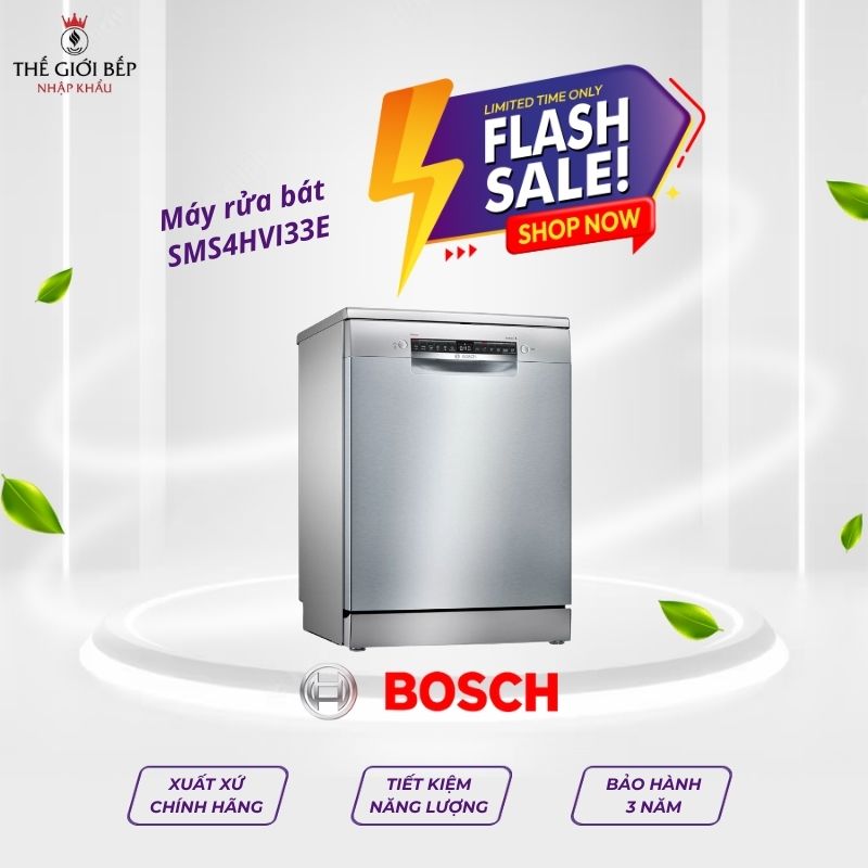 Máy rửa bát Bosch SMS4HVI33E serie 4, độc lập