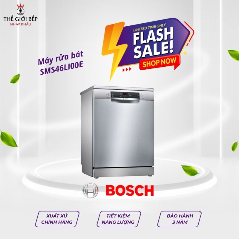 Máy rửa bát Bosch SMS46LI00E serie 4, độc lập