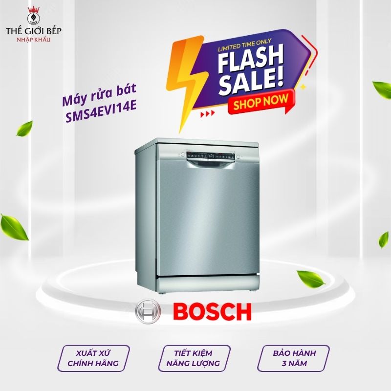 Máy rửa bát Bosch SMS4EVI14E serie 4, độc lập
