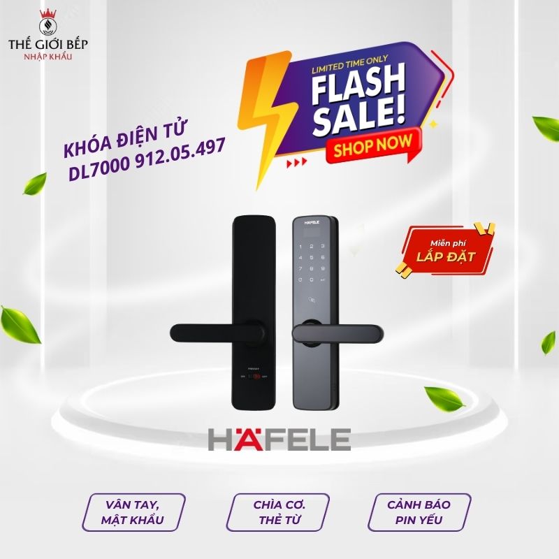 Khóa điện tử Hafele DL7000 912.05.497 - Chưa bao gồm pin