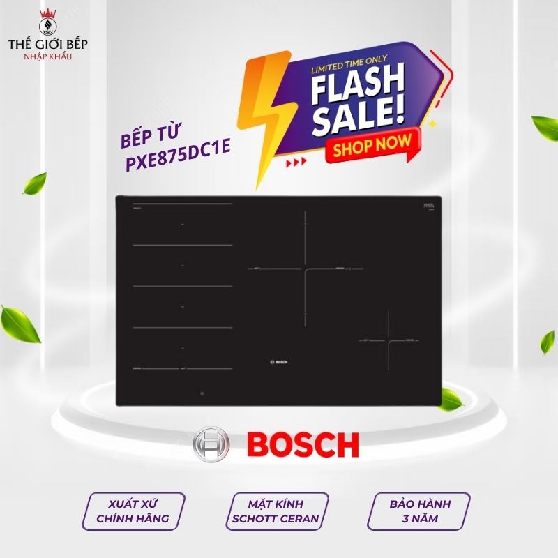 Bếp từ Bosch PXE875DC1E , 4 vùng nấu