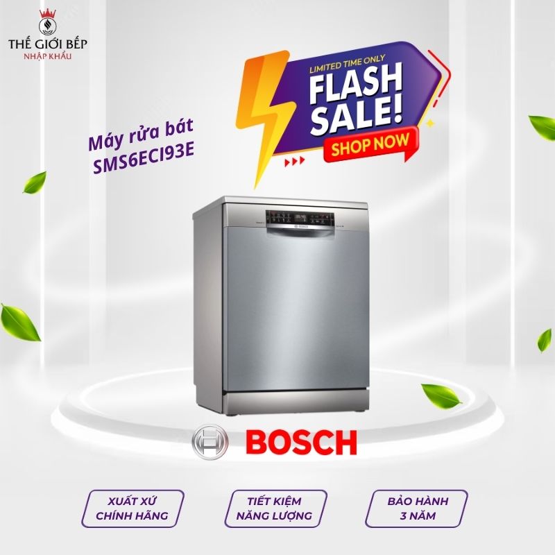 Máy rửa bát Bosch SMS6ECI93E serie 6, độc lập