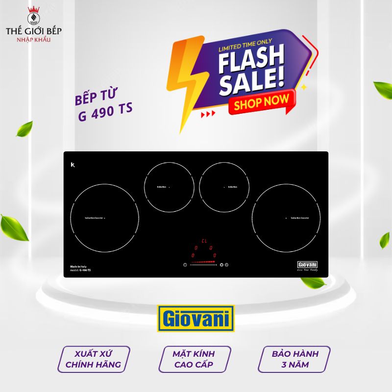 Bếp từ 4 vùng nấu Giovani G 490 TS