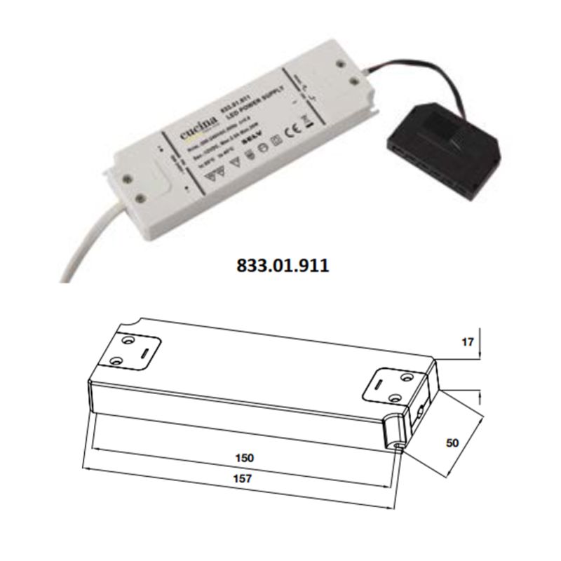 Nguồn đèn Led STELLA 12V CUCINA 833.01.911 157 x 50 x 17