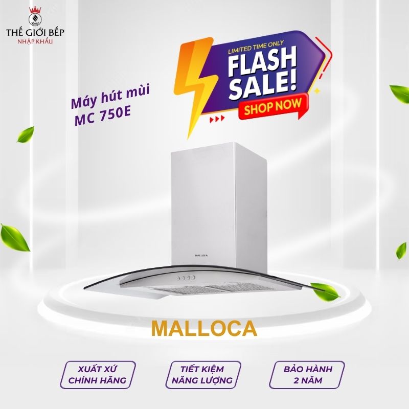 Máy hút mùi áp tường Malloca MC 750E