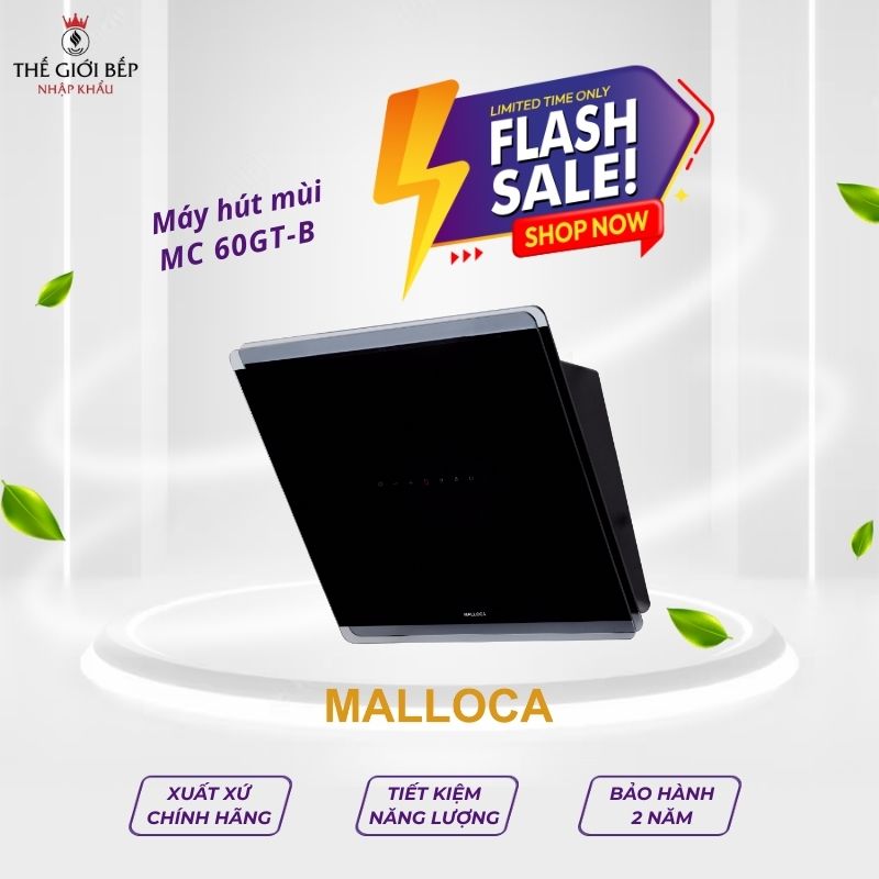 Máy hút mùi áp tường Malloca MC 60GT-B