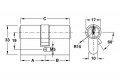 Kích thước Ruột khóa 2 đầu Hafele 916.00.057