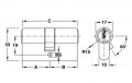 Kích thước Ruột khóa 2 đầu Hafele 916.08.448