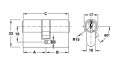 Kích thước Ruột khóa 2 đầu Hafele 916.08.231