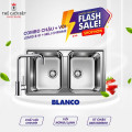 Chậu rửa bát Bosch Blanco LEMIS 8-IF Chrome 237372 + Vòi rửa bát Blanco MILI Chrome