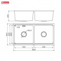 Kích thước Chậu rửa bát chống xước Workstation Sink – Undermount Sink KN8646DU Dekor