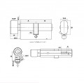 Thiết kế của Ruột Khóa 1 Đầu Chìa 1 Đầu Vặn 71mm Hafele 489.56.004