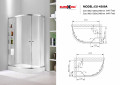 kích thước phòng tắm vách kính Euroking EU-4509A 900mm