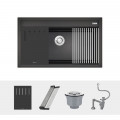 Chậu rửa bát đá 1 hố Konox Terra 860S Black