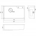 Kích thước chậu rửa bát 1 hố Kluger KF8171FS-S80