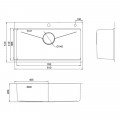 Kích thước chậu rửa bát 1 hố Kluger KW8181FS-S81