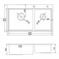 Kích thước chậu rửa bát 2 hố Kluger KW8211S-S84