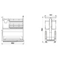 Giá dao thớt nan oval, ray giảm chấn Eurogold EPV2035F