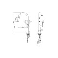 Vòi rửa bát nóng lạnh Hafele LUX-P HT25-SH1F449 570.85.046 Titan