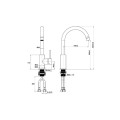 Vòi rửa bát nóng lạnh Hafele HT25-SH1F220 570.85.042 Chrome mờ