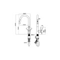 Vòi rửa bát nóng lạnh Hafele LUX-P HT25-SH1P417 570.85.441 Titan