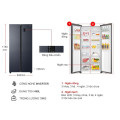Kích thước tủ lạnh 2 cánh side by side Inverter 490 lít Aqua AQR-S552XA(CBC)