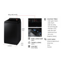 Kích thước máy giặt Samsung Inverter 14 kg WA14CG5886BVSV cửa trên