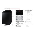 Kích thước máy giặt Samsung Inverter 14 kg WA14CG5745BVSV cửa trên