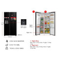 Kích thước tủ Lạnh 2 cánh side by side Inverter 568 Lít Toshiba GR-RS755WIA-PGV(22)-XK