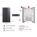 Kích thước tủ Lạnh 2 cánh side by side Inverter 555 Lít Toshiba GR-RS696WI-PMV(60)-AG