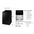 Kích thước máy giặt Samsung Inverter 12 kg WA12CG5745BVSV cửa trên