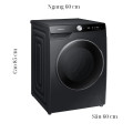 Kích thước máy giặt Samsung AI EcoBubble Inverter 12 kg WW12CGP44DSBSV cửa trước