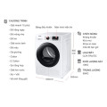Kích thước máy giặt Samsung Inverter 10 kg WW10TA046AE/SV cửa trước