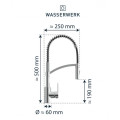 Vòi rửa bát Wasserwerk WK 3 chrome with spiral spring 700550