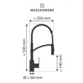 Vòi rửa bát Wasserwerk WK 3 Black with spiral spring 700556 màu đen