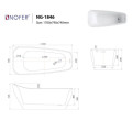 Kích thước bồn tắm EuroKing không massage NG-1846 Plus