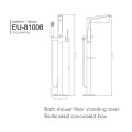Kích thước vòi sen tắm gắn bồn EuroKing EU-81008-1