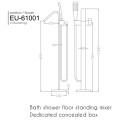 Kích thước vòi sen tắm gắn bồn EuroKing EU-61001-1