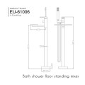 Kích thước vòi sen tắm gắn bồn EuroKing EU-61006