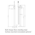 Kích thước vòi sen tắm gắn bồn EuroKing EU-51001-2