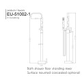 Kích thước vòi sen tắm gắn bồn EuroKing EU-51002-1