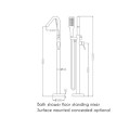 Kích thước vòi sen tắm gắn bồn EuroKing EU-51011-1
